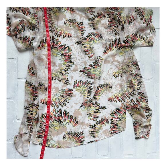 Daniel Rainn Kimono Botanical Feather Boho Print Lightweight Tropical -sz S/M - Picture 7 of 8